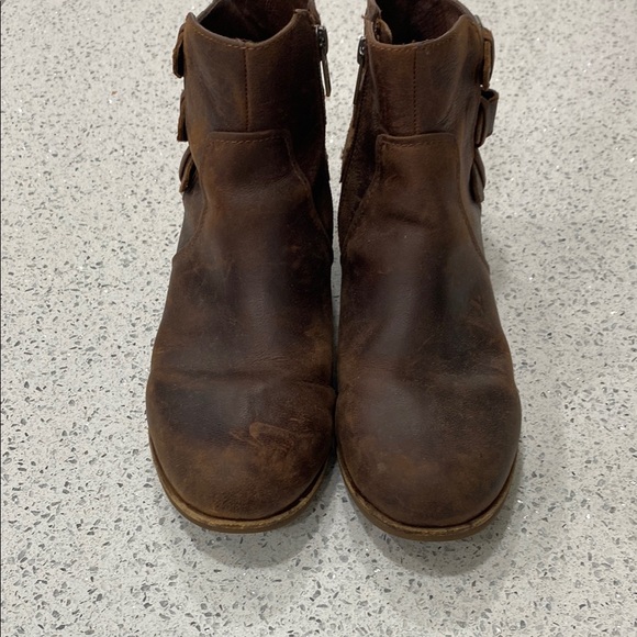 UGG Brown Ankle Boots with Buckle Straps and Low Heel - Picture 10 of 11